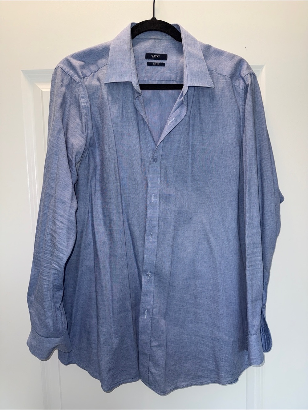 Men's Sky Blue Long Sleeve Dress Shirt